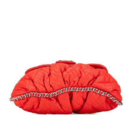 Chanel Large Quilted Lambskin Chain Around Flap Red