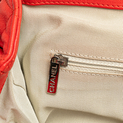 Chanel Large Quilted Lambskin Chain Around Flap Red