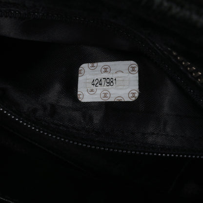 Chanel Quilted Velvet Shoulder Bag Black