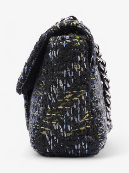 Chanel Fantasy Tweed Shoulder Bag Black / Blue / Green Tweed