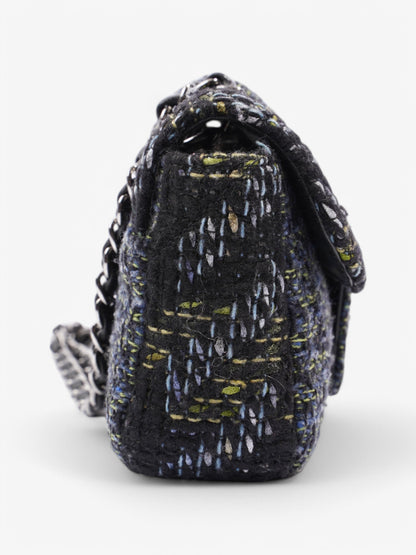 Chanel Fantasy Tweed Shoulder Bag Black / Blue / Green Tweed