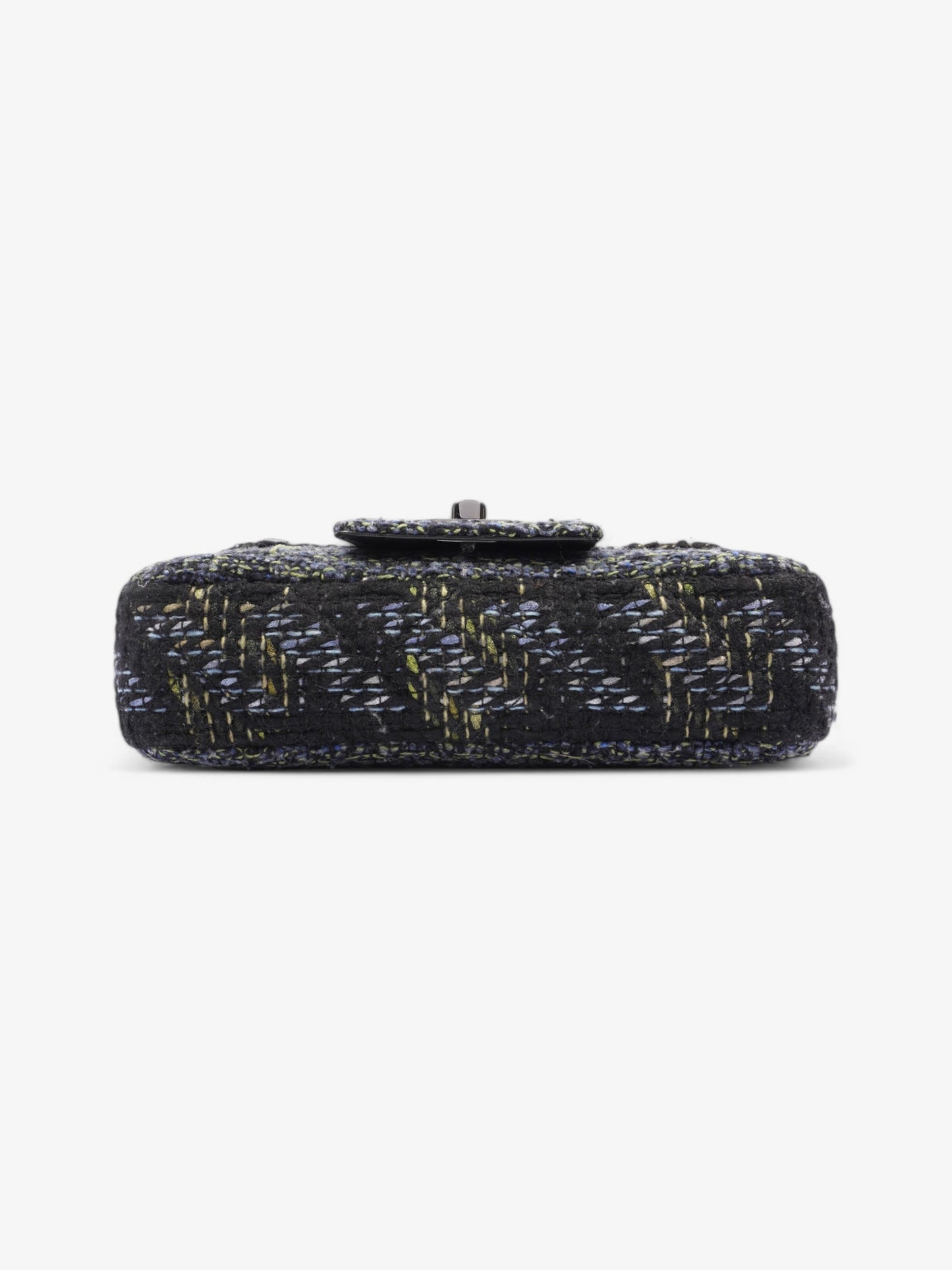 Chanel Fantasy Tweed Shoulder Bag Black / Blue / Green Tweed