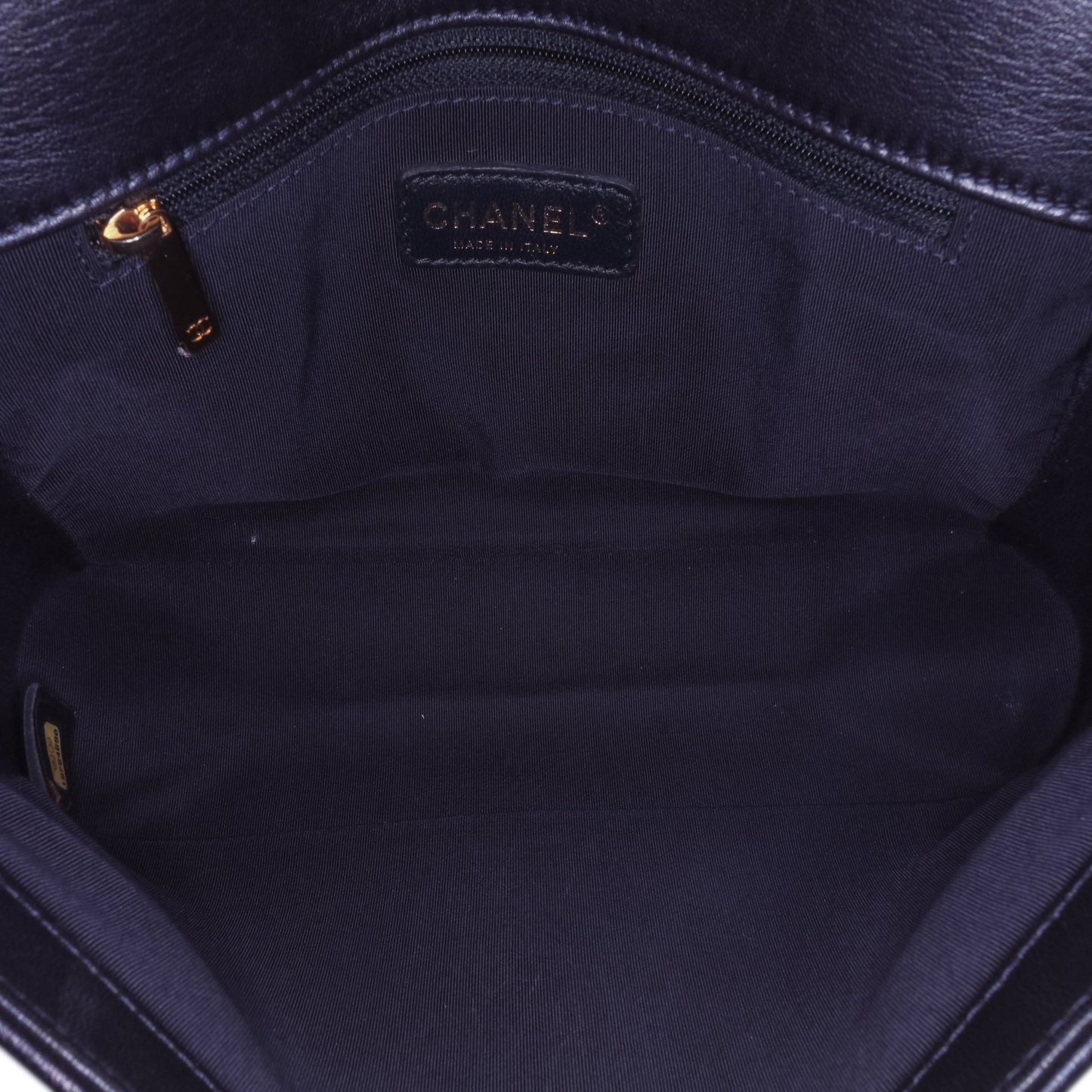 Chanel Medium Lambskin Embossed Cube Boy Flap Blue