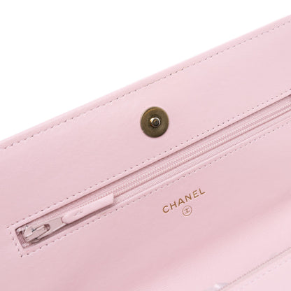 Chanel Quilted Lambskin 19 Wallet on Chain Pink