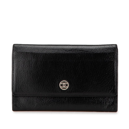 Chanel Calfskin CC Compact Wallet Black