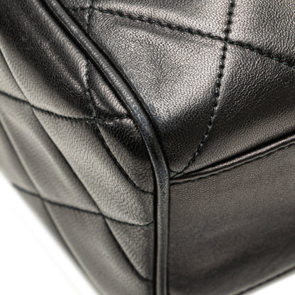 Chanel CC Quilted Lambskin Tassel Crossbody Black