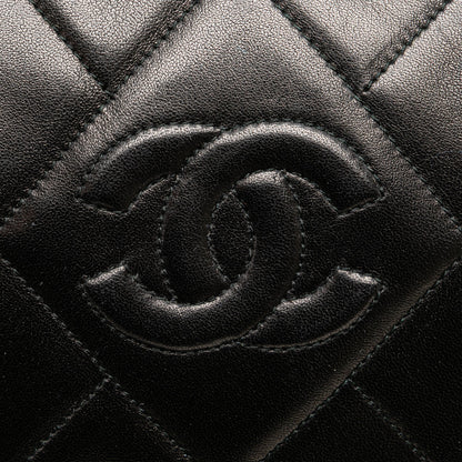 Chanel CC Quilted Lambskin Tassel Crossbody Black