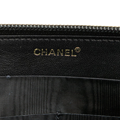 Chanel CC Caviar Zip Around Wallet Black