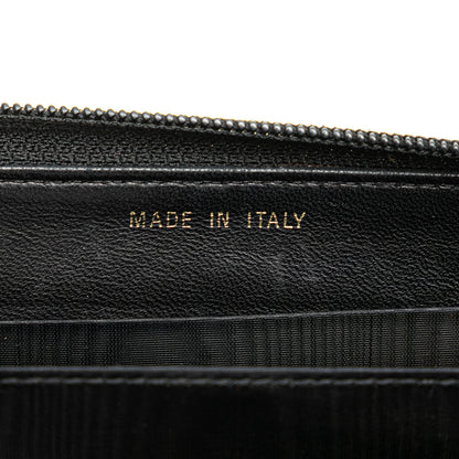 Chanel CC Caviar Zip Around Wallet Black