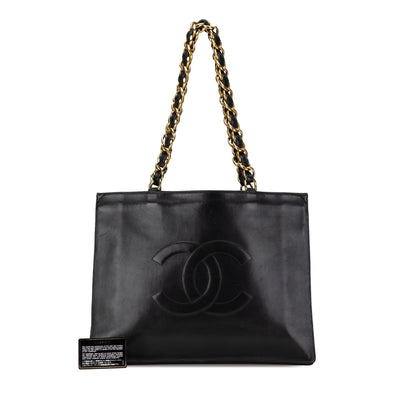 Chanel CC Lambskin Chain Tote Black