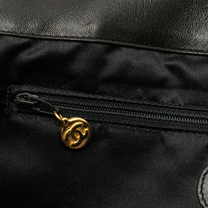 Chanel Quilted Lambskin Tassel Chain Shoulder Bag Black