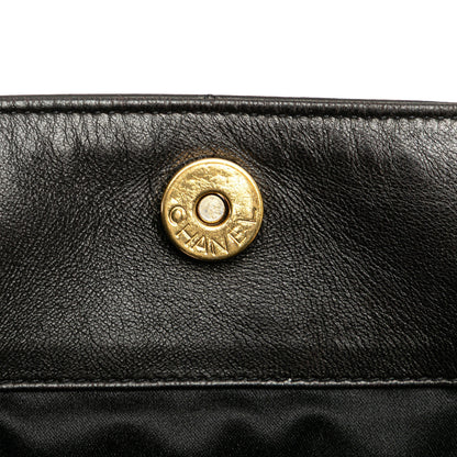 Chanel Quilted Lambskin Tassel Chain Shoulder Bag Black
