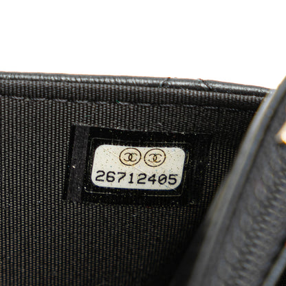 Chanel Quilted Studded Lambskin 18K Lucky Charms Wallet On Chain Black