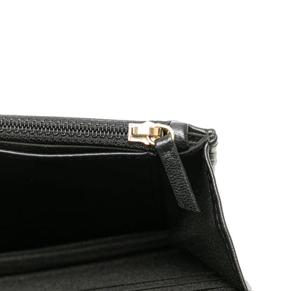 Chanel Quilted Studded Lambskin 18K Lucky Charms Wallet On Chain Black