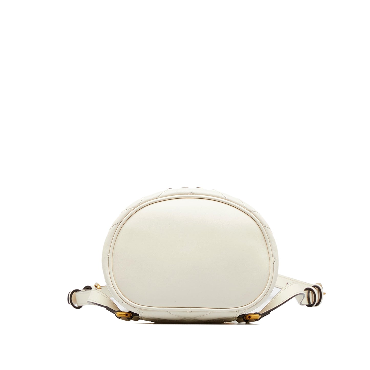 Gucci Mini GG Marmont Matelasse Leather Round Backpack White