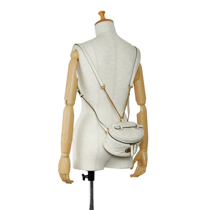 Gucci Mini GG Marmont Matelasse Leather Round Backpack White