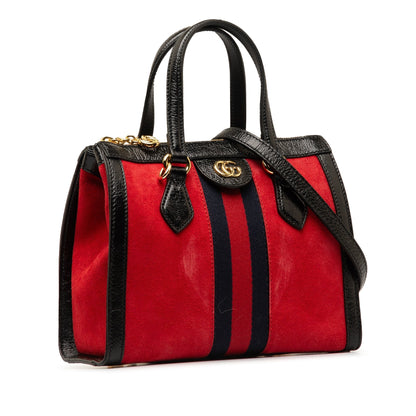 Gucci Small Suede Ophidia Satchel Red