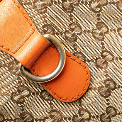 Gucci GG Canvas Web Joy Boston Bag Brown