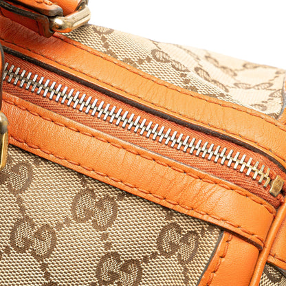 Gucci GG Canvas Web Joy Boston Bag Brown