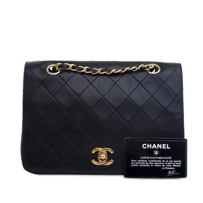 Chanel Small CC Quilted Lambskin Full Flap Black
