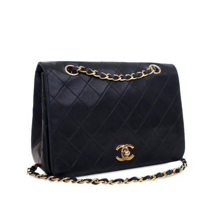 Chanel Small CC Quilted Lambskin Full Flap Black