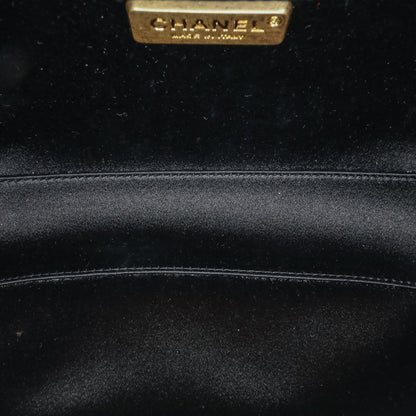 Chanel Quilted Lambskin Studded Chain Around Clutch with Chain Black