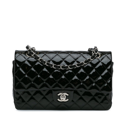 Chanel Medium Classic Patent Double Flap Black