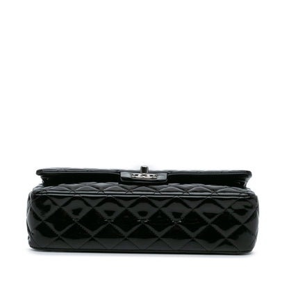 Chanel Medium Classic Patent Double Flap Black