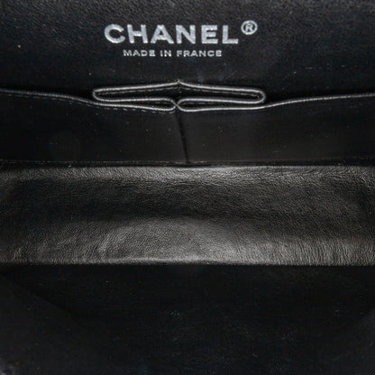 Chanel Medium Classic Patent Double Flap Black