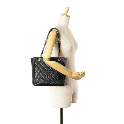Chanel Caviar Petite Shopping Tote Black