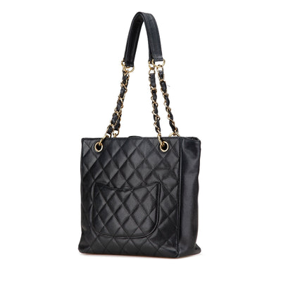 Chanel Caviar Petite Shopping Tote Black