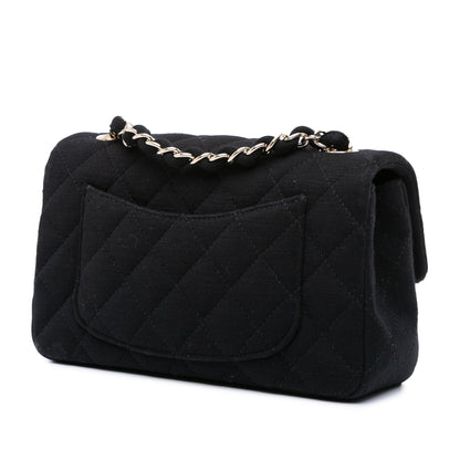 Chanel Mini Rectangular Classic Jersey Single Flap Black