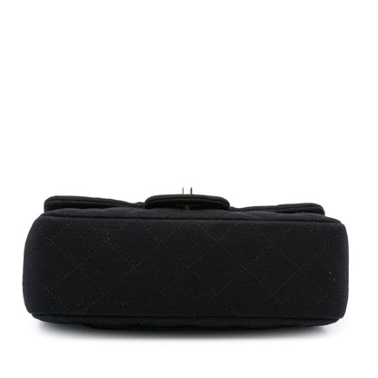 Chanel Mini Rectangular Classic Jersey Single Flap Black