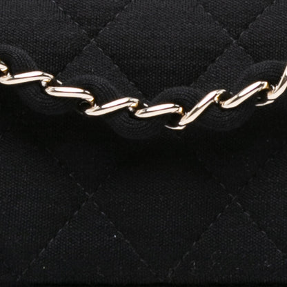 Chanel Mini Rectangular Classic Jersey Single Flap Black
