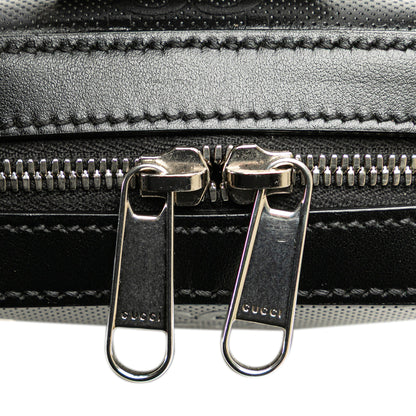 Gucci Jumbo GG Embossed Leather Sling Bag Black