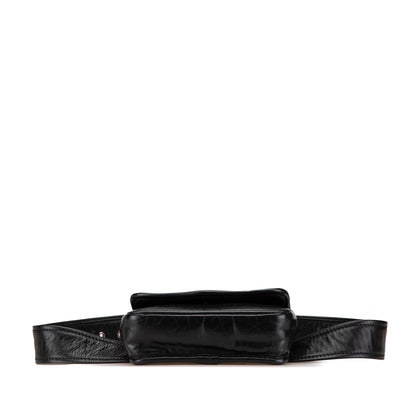 Chanel CC Aged Calfskin Logo Flap Belt Bag Black