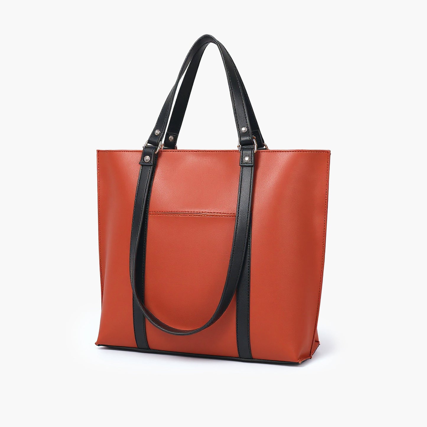Brown double-handle tote bag