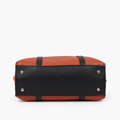 Brown double-handle tote bag