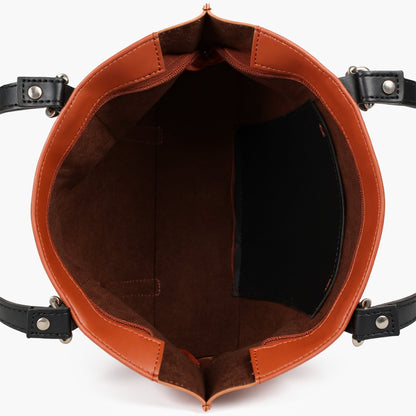 Brown double-handle tote bag