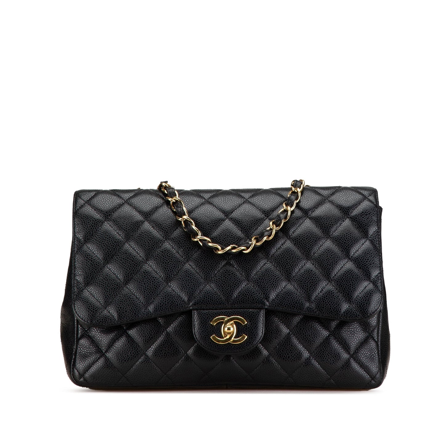 Chanel Jumbo Classic Caviar Single Flap Black