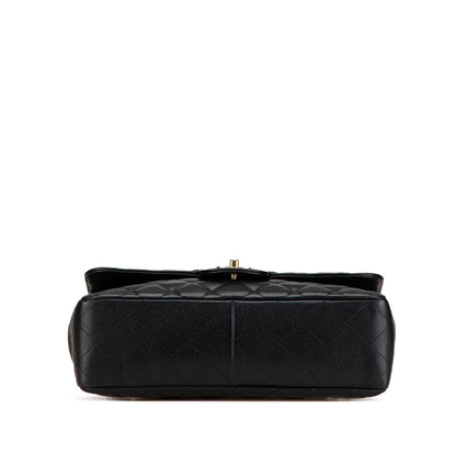 Chanel Jumbo Classic Caviar Single Flap Black