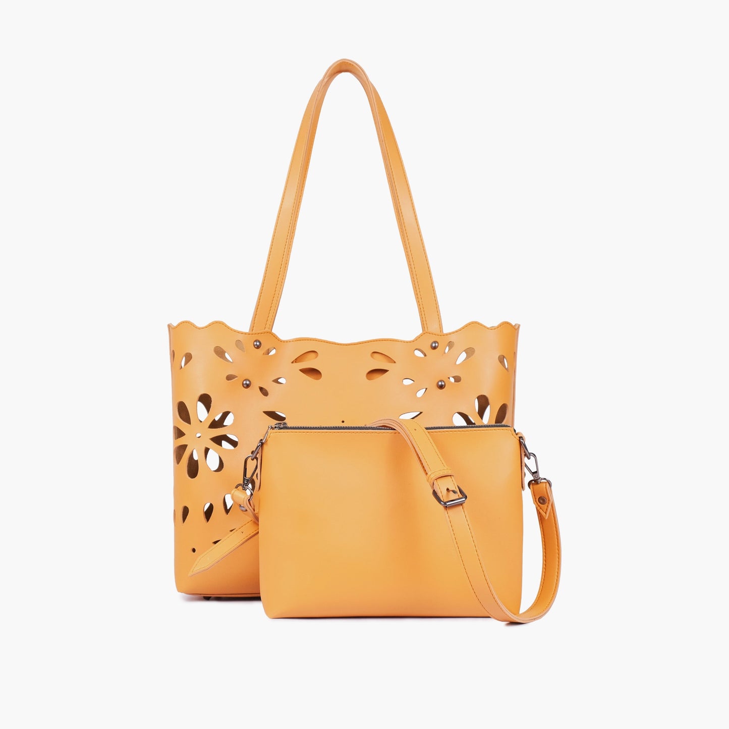 Mustard floral tote bag