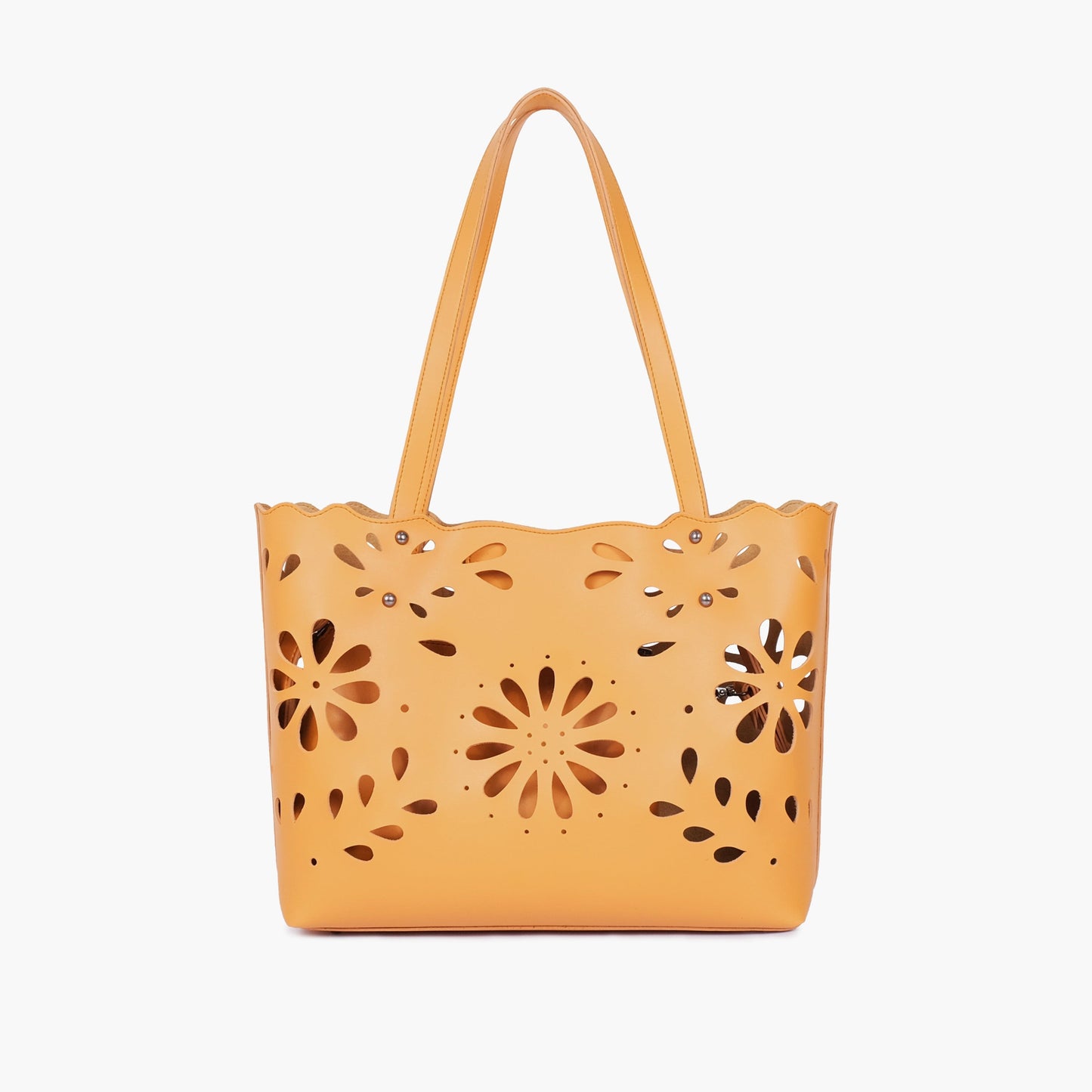 Mustard floral tote bag