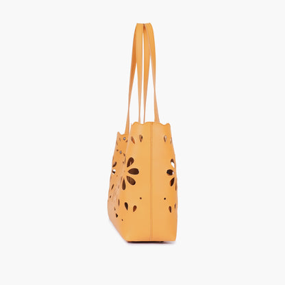 Mustard floral tote bag