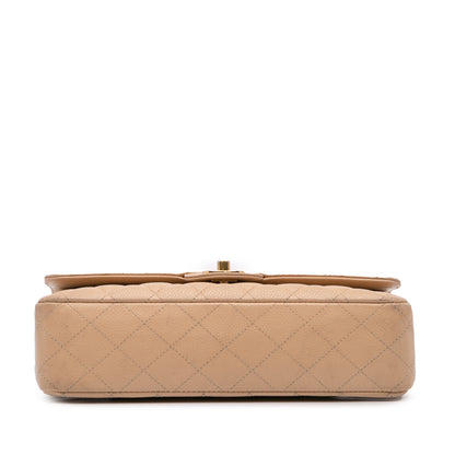 Chanel Medium Classic Caviar Double Flap Brown
