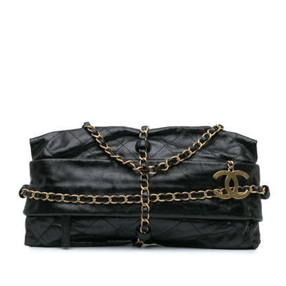 Chanel Aged Calfskin Midnight Swim Baluchon Bag Black