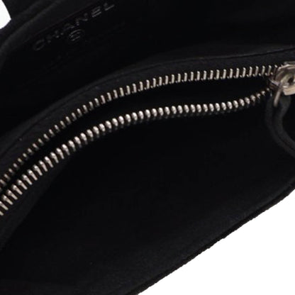 Chanel Mini Quilted Lambskin Beaded Phone Holder With Chain Black