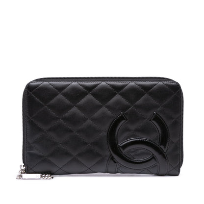 Chanel Lambskin Cambon Ligne Zippy Organizer Wallet Black