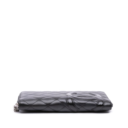 Chanel Lambskin Cambon Ligne Zippy Organizer Wallet Black