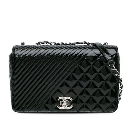 Chanel Medium Patent Coco Boy Flap Black
